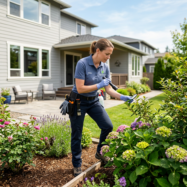 Pestquel technician performing pest treatment